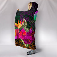 Pohnpei Hooded Blanket - Summer Hibiscus - Polynesian Pride