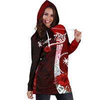 Chuuk Micronesia Custom Personalised Hoodie Dress - Coat Of Arm With Hibiscus - Polynesian Pride
