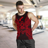 Guam Polynesian Men Tank Top Map Red - Polynesian Pride
