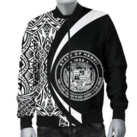 Hawaii Coat Of Arm Polynesian Men's Bomber Jacket - Circle Style 01 - Polynesian Pride