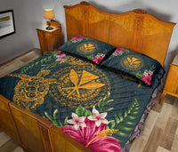 Hawaii Kanaka Turtle Hibiscus Plumerian Polynesia Quilt Bed Set - Alena Style - Polynesian Pride