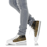 Yap State High Top Shoes - Gold Color Symmetry Style - Polynesian Pride