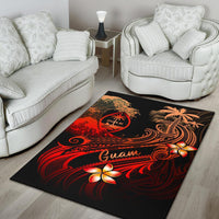 Guam Polynesian Area Rug - Plumeria Flowers And Waves - Polynesian Pride