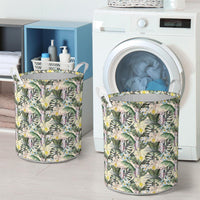 Tropical Jungle Parrots And Flamingos Hawaii Laundry Basket - Polynesian Pride