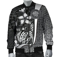 Federated States of Micronesia Men's Bomber Jackets White - Turtle With Hook - Polynesian Pride