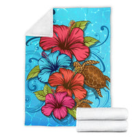 Ocean Hibiscus Premium Blanket - Polynesian Pride