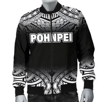 Pohnpei Men's Bomber Jacket - Black Fog Style - Polynesian Pride