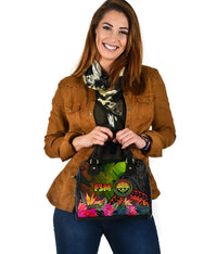 Federated States of Micronesia Polynesian Shoulder Handbag - Hibiscus and Banana Leaves - Polynesian Pride