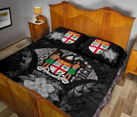 Fiji Polynesian Quilt Bed Set Hibiscus Gray - Polynesian Pride