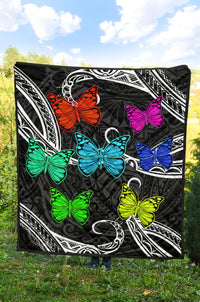 Hawaii Polynesian Butterflies Premium Quilt - Polynesian Pride