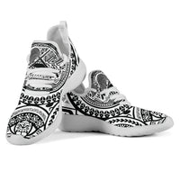 American Samoa Polynesian Tattoo Mesh Knit Sneakers White - Polynesian Pride