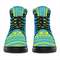 Palau Leather Boots - Polynesian Flag Chief Version - Polynesian Pride