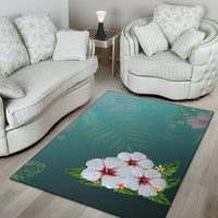 White Hibiscus Area Rug - Polynesian Pride