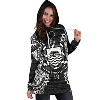 Tuvalu Polynesian Hoodie Dress Map Black - Polynesian Pride