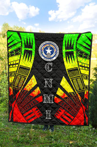 Northern Mariana Islands Premium Quilt - Northern Mariana Islands Seal Polynesian Reggae Tattoo - Polynesian Pride