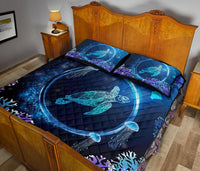Hawaii Turtle Jellyfish Coral Galaxy Quilt Bed Set - Polynesian Pride