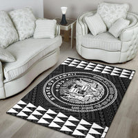 Kakau Seal Of Hawaii Polynesian - White Rug - Polynesian Pride