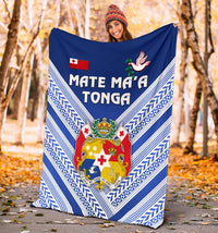 Mate Ma'a Tonga Rugby Premium Blanket Polynesian Creative Style - Blue - Polynesian Pride