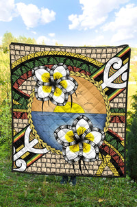 Hawaii Plumeria Pattern Limited Premium Quilt - Polynesian Pride