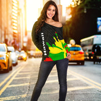 Hawaii Women's Off Shoulder Sweater - Wrap Style - Polynesian Pride