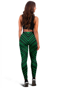 Polynesian Tatau Green Hawaii Women's Leggings AH - Polynesian Pride