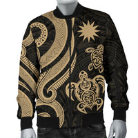 Nauru Men's Bomber Jacket - Gold Tentacle Turtle - Polynesian Pride