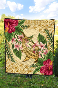 Hawaii Premium Quilt - Hammerhead Shark Premium Quilt Strong Pattern Hibiscus Plumeria AH - Polynesian Pride