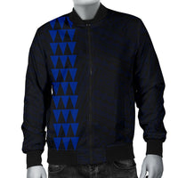 Hawaii Kakau Polynesian Coat Of Arms Personalized Men's Bomber Jacket - Blue - Polynesian Pride