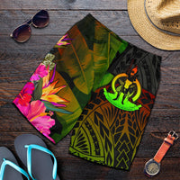 Vanuatu Polynesian Men's Shorts - Hibiscus and Banana Leaves Reggae - Polynesian Pride
