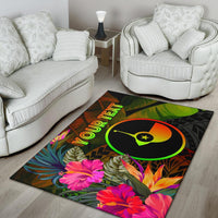 YAP Polynesian Personalised Area Rug - Hibiscus and Banana Leaves - Polynesian Pride
