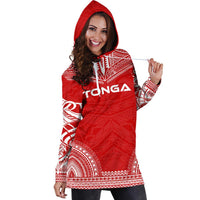 Tonga Women's Hoodie Dress - Polynesian Flag Chief - Polynesian Pride