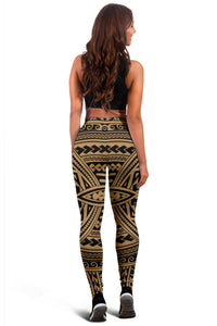 Polynesian Seamless Gold Hawaii Women's Leggings AH - Polynesian Pride