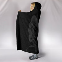 Anchor Gray Poly Tribal Hooded Blanket - Polynesian Pride