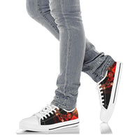 Tahiti Polynesian Low Top Shoe - Plumeria Flowers And Waves - Polynesian Pride