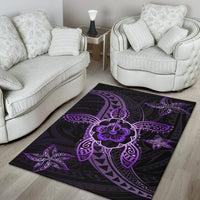 Kanaka Map Hibiscus Plumeria Turtle Art Polynesian Area Rug Violet AH - Polynesian Pride