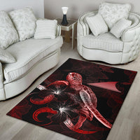 Tokelau Polynesian Area Rugs - Turtle With Blooming Hibiscus Red - Polynesian Pride