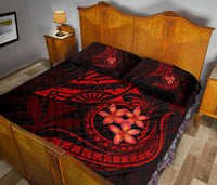Hawaiian Polynesian Quilt Bed Set - Kanaka Maoli & Red Manta Ray Turtle Tentacle - Polynesian Pride