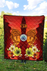 Federated States Of Micronesia Premium Quilt - Tribal Tuna Fish - Polynesian Pride