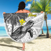 Hawaii Beach Blanket - Turtle Palm Tree White - Polynesian Pride