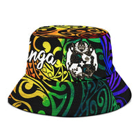 Tonga Bucket Hat - Rainbow Polynesian Pattern - Polynesian Pride