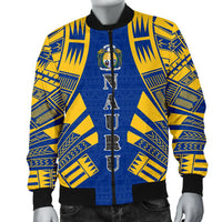 Nauru Men Bomber Jackets - Polynesian Tattoo Flag - Polynesian Pride