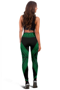 Hawaii Turtle Polynesian Green Leggings - Diamond Style - Polynesian Pride