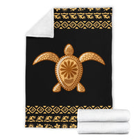 Golden Polynesian Turtle Premium Blanket - AH - Polynesian Pride