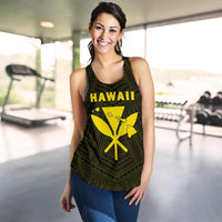 Hawaii Kanaka Polynesian Women's Racerback Tank Yellow - Polynesian Pride