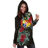 Tonga Hoodie Dress - Tonga Coat Of ArmsHibiscus - Polynesian Pride