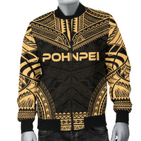 Pohnpei Polynesian Chief Men's Bomber Jacket - Gold Version - Polynesian Pride