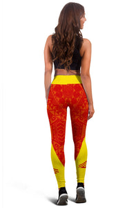 Hawaiian Mauna Kea Polynesian Leggings - Yellow - Brian Style - Polynesian Pride