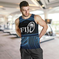 Fiji Rugby Polynesian Patterns Men's Tank Top Blue - Polynesian Pride
