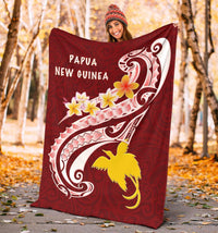 Papua New Guinea Premium Blanket - PNG Seal Polynesian Patterns Plumeria - Polynesian Pride
