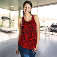 Polynesian Hawaiian Style Tribal Tattoo Red Women's Racerback Tank Top - Polynesian Pride